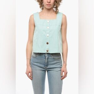 See by Chloe sleeveless button up crop top